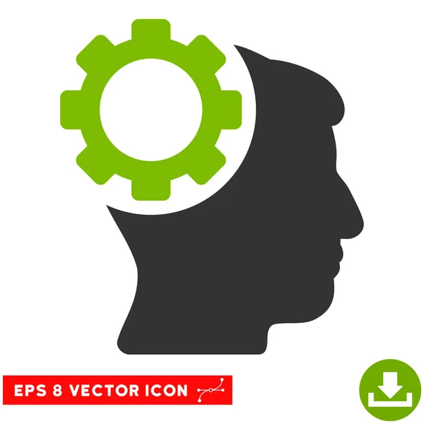 Brain Gear Vector Eps Icon — Stock Vector