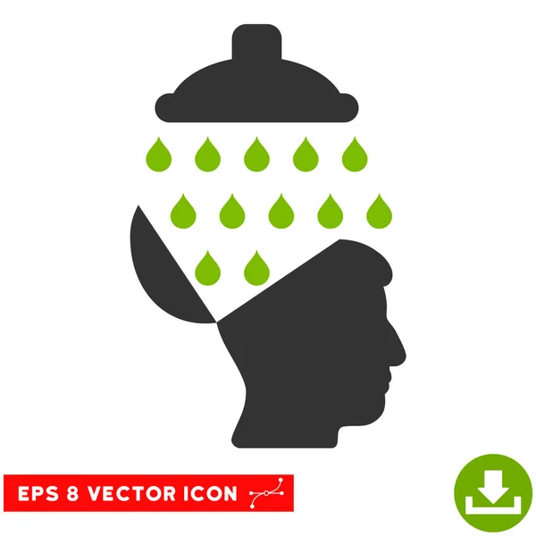Icône d'Eps de vecteur de douche de cerveau ouvert — Image vectorielle