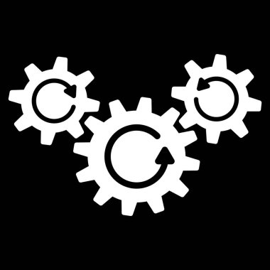 İletim tekerlekler döndürme düz simgesi