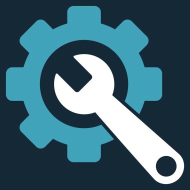 Düz vites ve İngiliz anahtarı simgesi