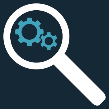 Arama Gears aracı düz simgesi