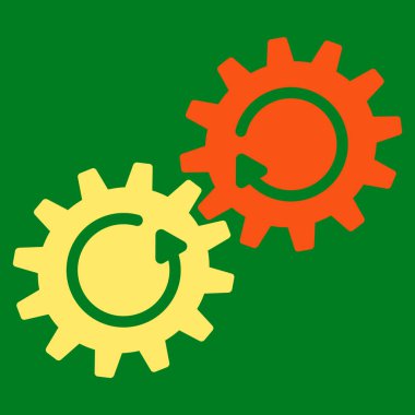 Dişli mekanizması döndürme düz simgesi