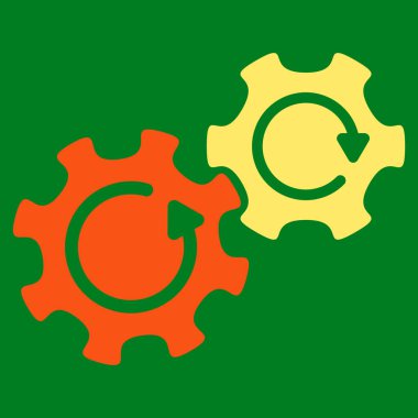 Gears'ı döndürme düz simgesi