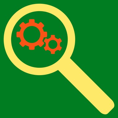 Arama Gears aracı düz simgesi