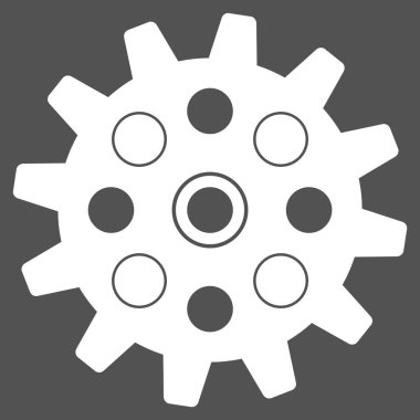 Gearwheel düz simgesi