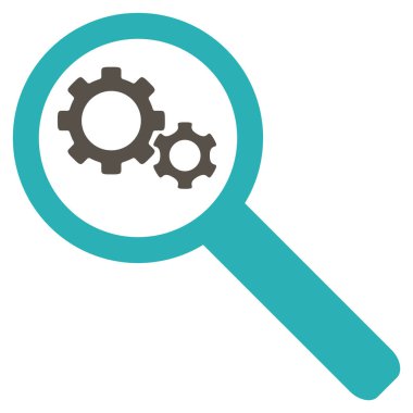 Arama Gears aracı düz simgesi