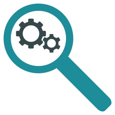 Arama Gears aracı düz simgesi