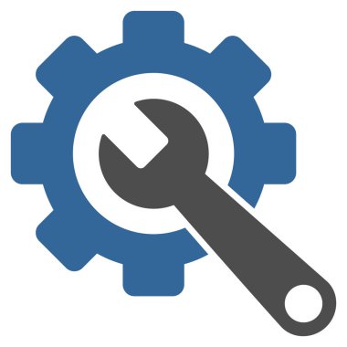 Düz vites ve İngiliz anahtarı simgesi