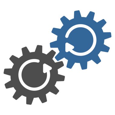 Dişli mekanizması döndürme düz simgesi