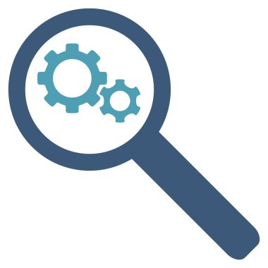 Arama Gears aracı düz simgesi