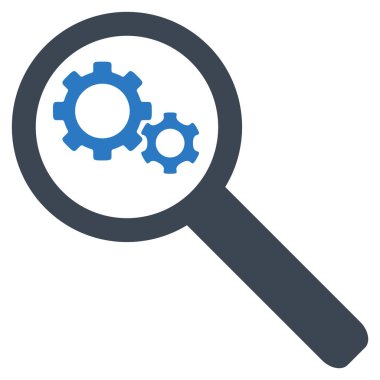 Arama Gears aracı düz simgesi