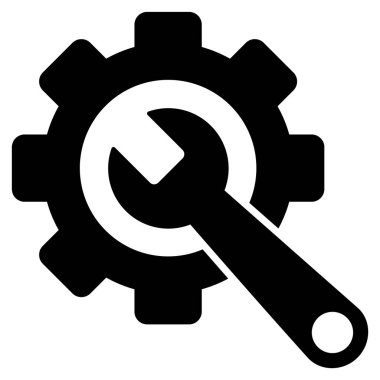 Düz vites ve İngiliz anahtarı simgesi