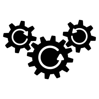 İletim tekerlekler döndürme düz simgesi