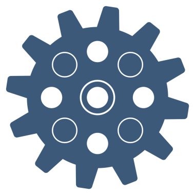 Gearwheel düz simgesi