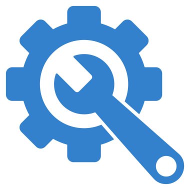 Düz vites ve İngiliz anahtarı simgesi