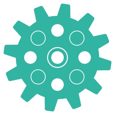 Gearwheel düz simgesi