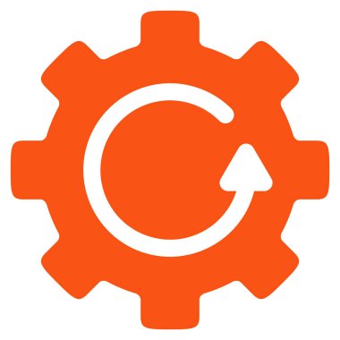 Dişli döndürme düz simgesi