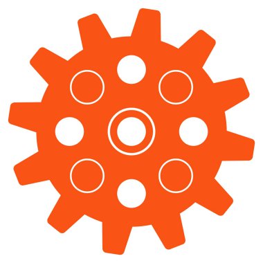 Gearwheel düz simgesi