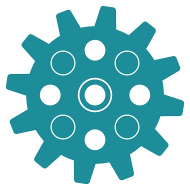 Gearwheel düz simgesi