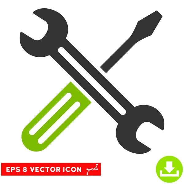 Schraubenschlüssel und Schraubendreher Vektor eps icon — Stockvektor