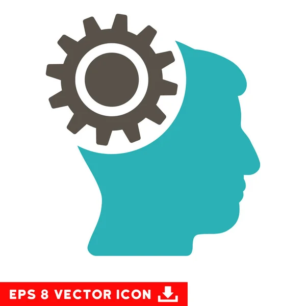 Cérebro engrenagem Vector Eps Ícone — Vetor de Stock