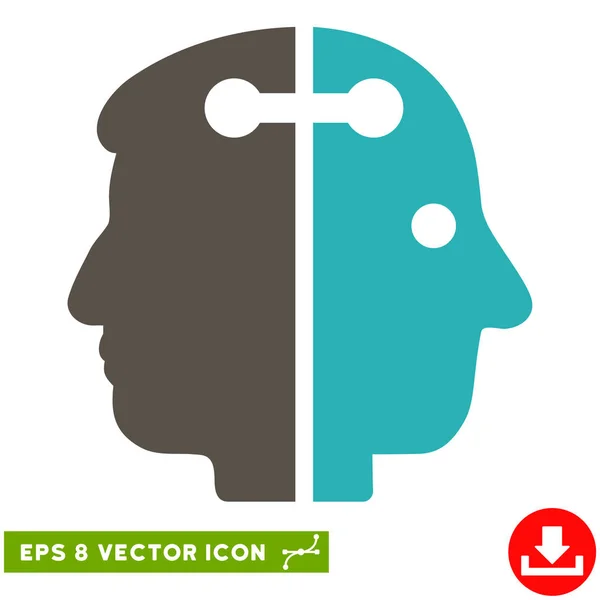 Dual Head Verbindungsvektor eps Symbol — Stockvektor