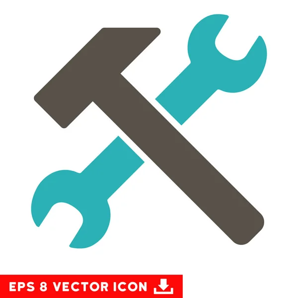 Martelo e chave Vector Eps Ícone — Vetor de Stock