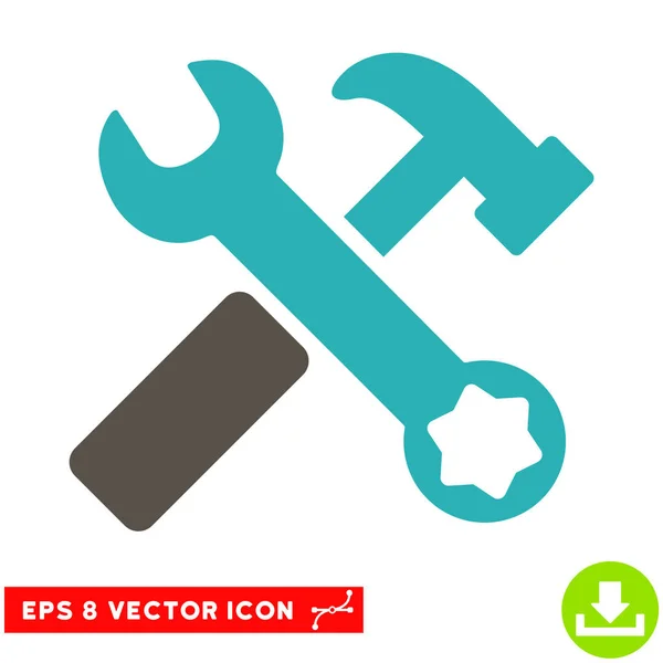 Hamer en de moersleutel Vector EPS-pictogram — Stockvector