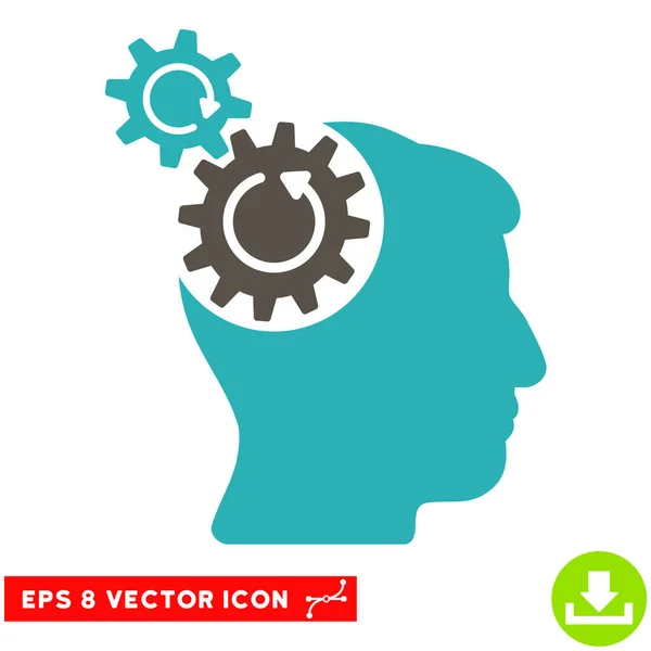 Head Cogs Rotation Vector Eps Icon — Stock Vector