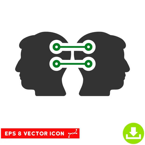 Conexão de interface de cabeças duplas Vector Eps Icon — Vetor de Stock