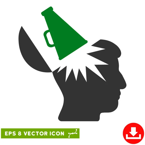 Megáfono de cerebro abierto Vector Eps icono — Vector de stock
