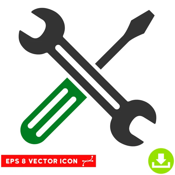 Иконка вектора гаечного ключа и отвёртки — стоковый вектор