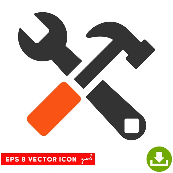 Hamer en de moersleutel Vector EPS-pictogram — Stockvector