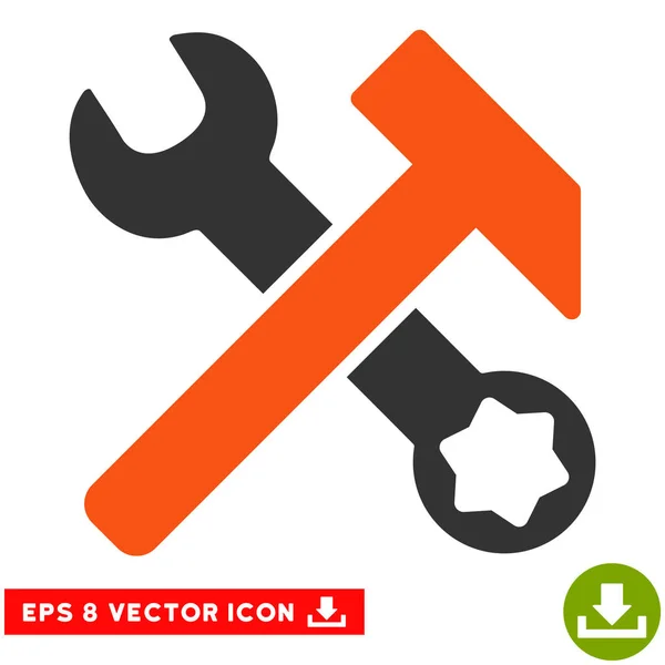 Hamer en de moersleutel Vector EPS-pictogram — Stockvector