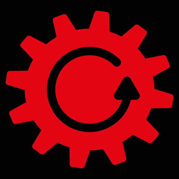 Cogwheel Rotation Flat Icon — Stock Vector