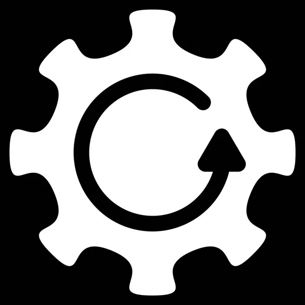 Cog Dirección de rotación Icono plano — Vector de stock