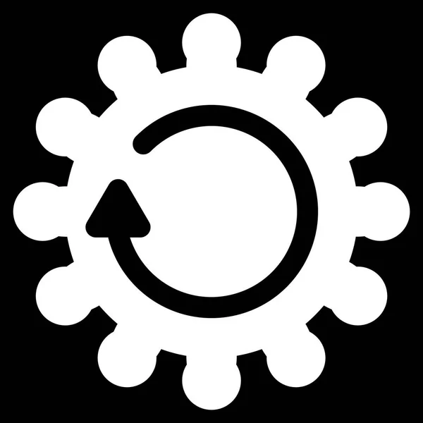 Cog Rotation Flat Icon — Stock Vector