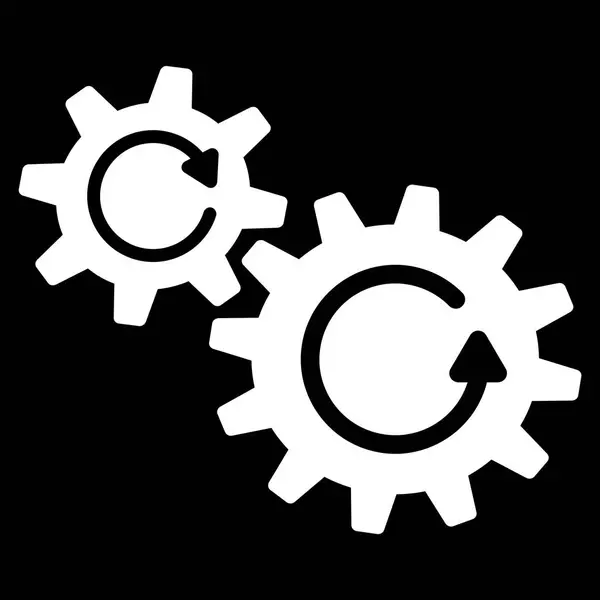 Cogs Rotación Icono plano — Vector de stock