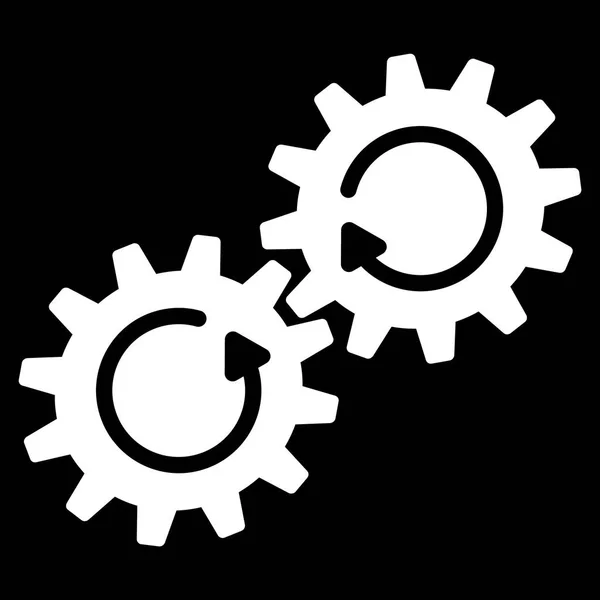 Mecanismo de engranajes Rotación Icono plano — Vector de stock