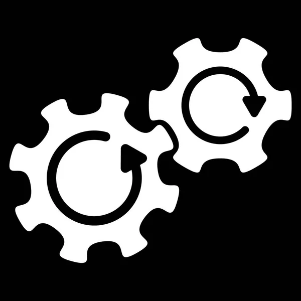 Gears Rotation Flat Icon — Stock Vector