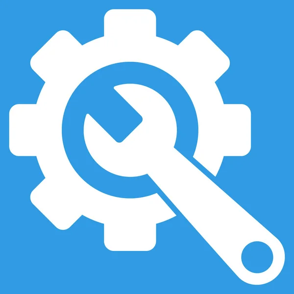 Gear And Wrench Flat Icon — Stock Vector