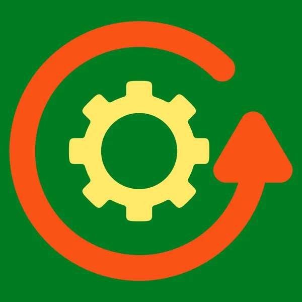 Rotazione ruota dentata Direzione Icona piatta — Vettoriale Stock