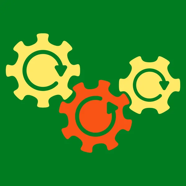 Platte rotatiepictogram Transmission Gears — Stockvector