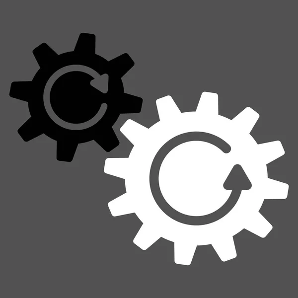 Cogs Rotación Icono plano — Vector de stock