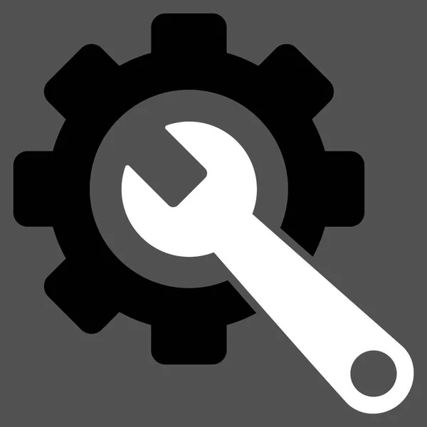 Ikona zařízení a klíč plochý — Stockový vektor