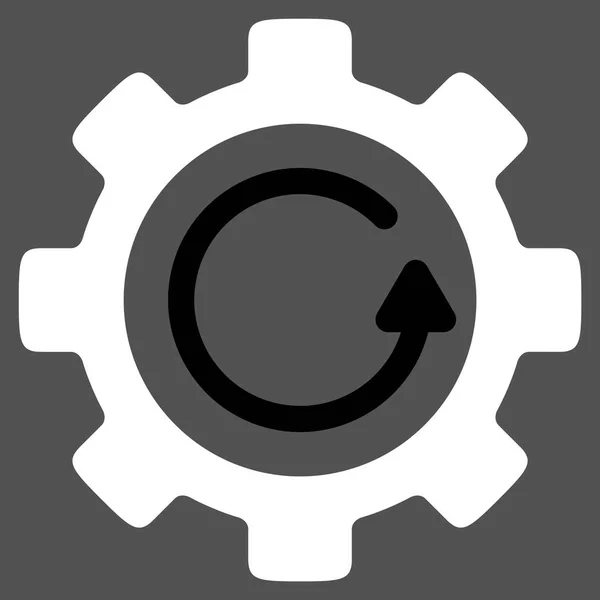 Dirección de rotación del engranaje Icono plano — Vector de stock