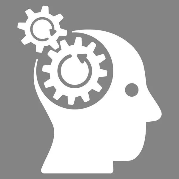Plochý ikona otáčení kola mozku — Stockový vektor