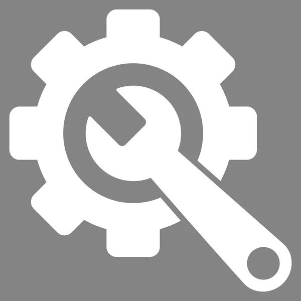 Gear and Wrench Flat Icon — стоковый вектор