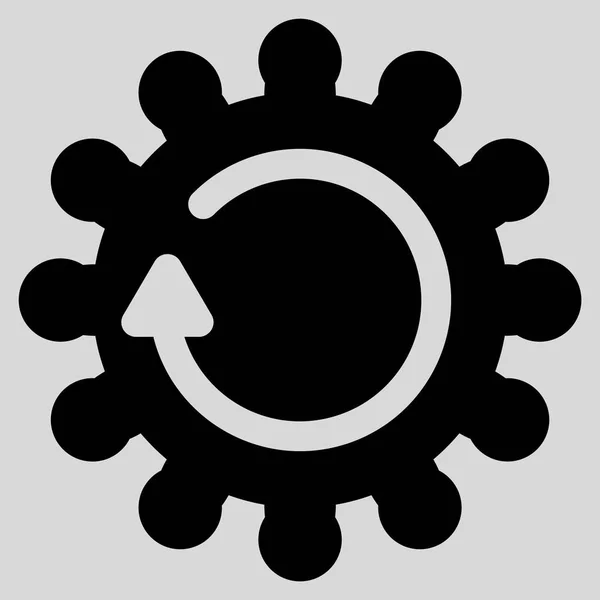 Cog Rotation Flat Icon — Stock Vector