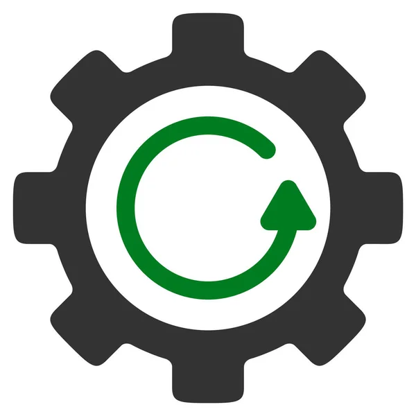 Versnelling rotatiepictogram richting plat — Stockvector